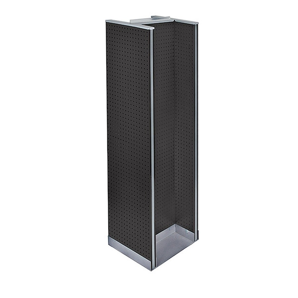 H-Unit Pegboard Floor Display on Revolving Base. Spinner Rack Stand.